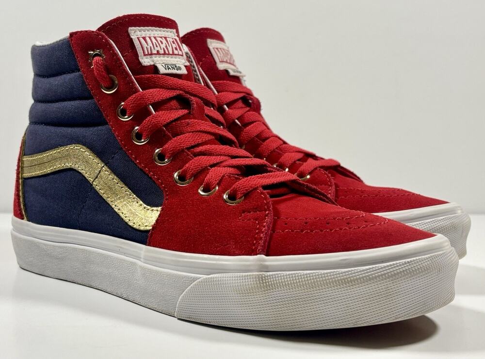 Vans Sk8-Hi x Marvel Captain Marvel VN0A38GEU7B Men Size 7.5 Women Size 9